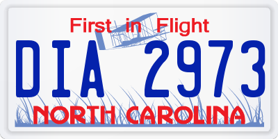 NC license plate DIA2973