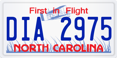 NC license plate DIA2975
