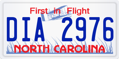NC license plate DIA2976