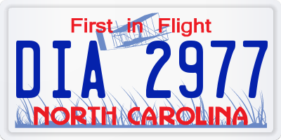 NC license plate DIA2977