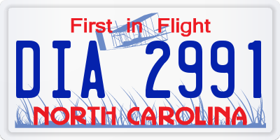 NC license plate DIA2991