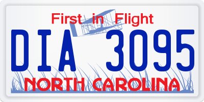 NC license plate DIA3095