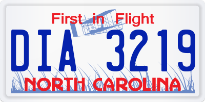 NC license plate DIA3219