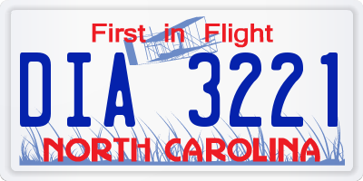 NC license plate DIA3221