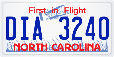NC license plate DIA3240