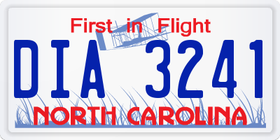 NC license plate DIA3241