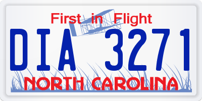 NC license plate DIA3271