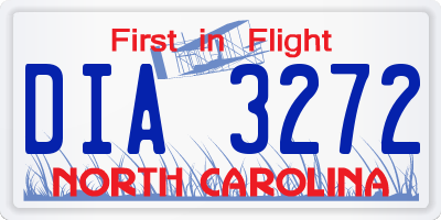 NC license plate DIA3272
