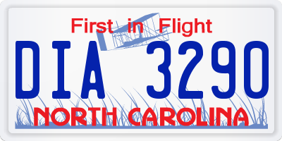 NC license plate DIA3290
