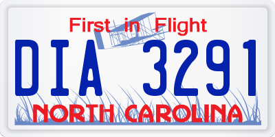 NC license plate DIA3291