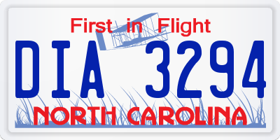 NC license plate DIA3294