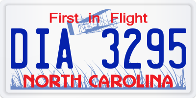 NC license plate DIA3295