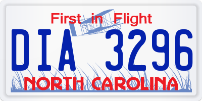 NC license plate DIA3296