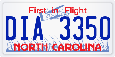 NC license plate DIA3350