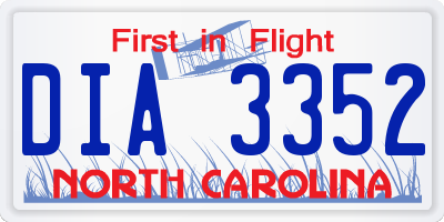 NC license plate DIA3352