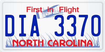 NC license plate DIA3370
