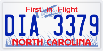 NC license plate DIA3379