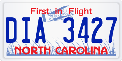 NC license plate DIA3427
