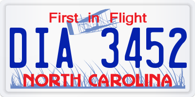 NC license plate DIA3452