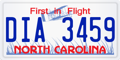 NC license plate DIA3459