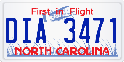 NC license plate DIA3471