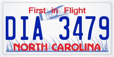 NC license plate DIA3479