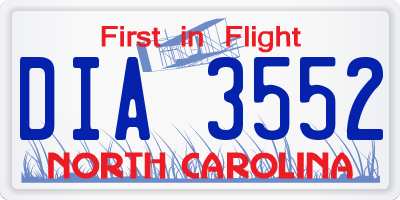 NC license plate DIA3552