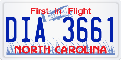 NC license plate DIA3661