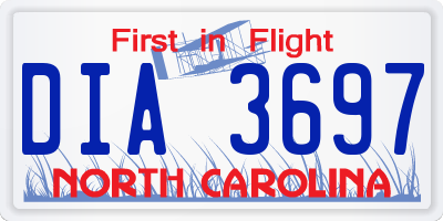 NC license plate DIA3697