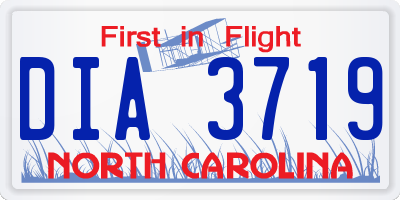 NC license plate DIA3719