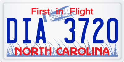 NC license plate DIA3720