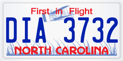NC license plate DIA3732