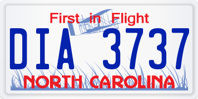 NC license plate DIA3737