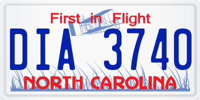 NC license plate DIA3740