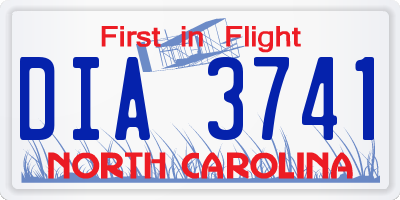 NC license plate DIA3741