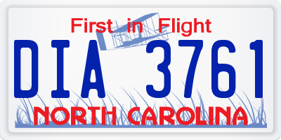 NC license plate DIA3761