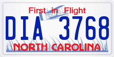 NC license plate DIA3768