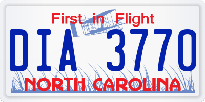 NC license plate DIA3770