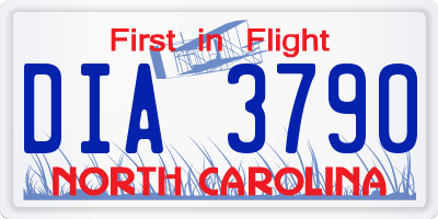 NC license plate DIA3790