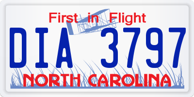 NC license plate DIA3797
