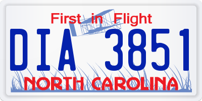 NC license plate DIA3851