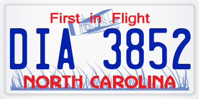 NC license plate DIA3852