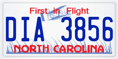 NC license plate DIA3856