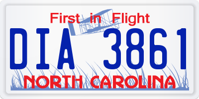 NC license plate DIA3861