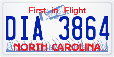 NC license plate DIA3864