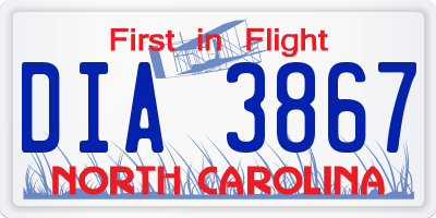 NC license plate DIA3867