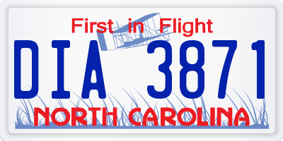 NC license plate DIA3871