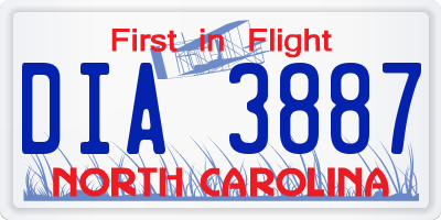 NC license plate DIA3887