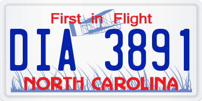 NC license plate DIA3891