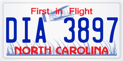 NC license plate DIA3897